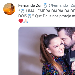 Maiara foi chamada de 'minha noivinha' por Fernando Zor nas redes sociais 