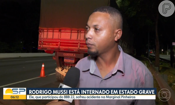 Kaique Reis, motorista que levava Rodrigo Mussi, cochilou ao volante e acertou a traseira de um caminhão