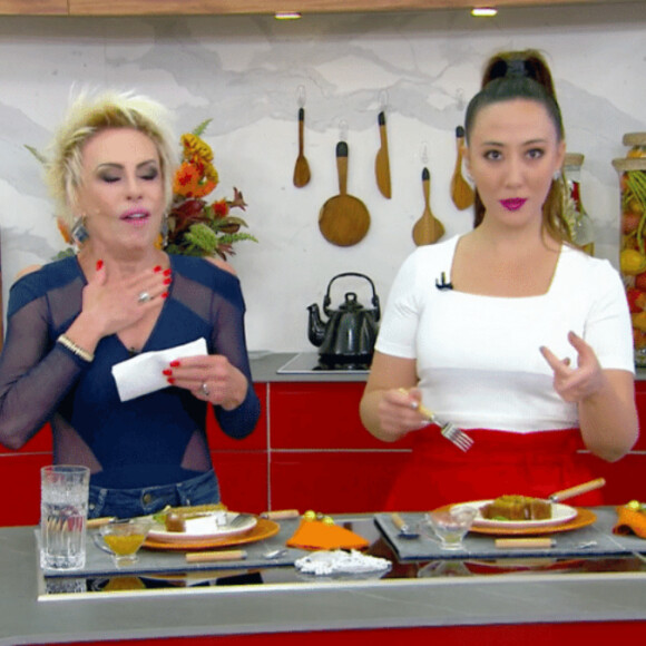 Ana Maria Braga engasgou ao provar bolo de laranja no 'Mais Você' 