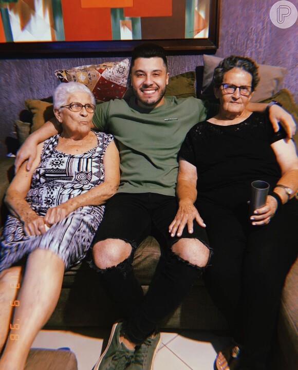 Murilo Huff com suas duas avós em foto postada no Instagram