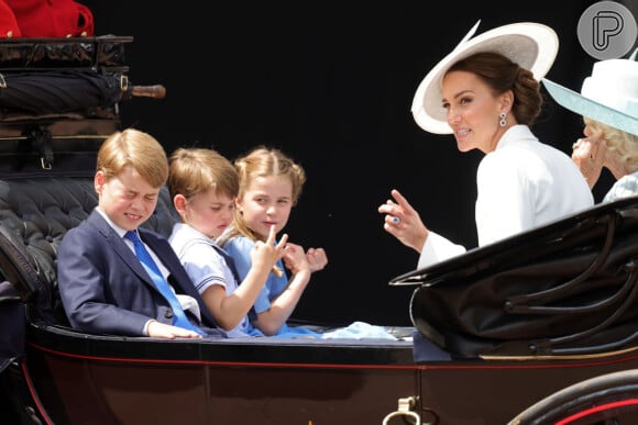Filhos do príncipe William e Kate Middleton na celebração do Jubileu de Platina em Londres