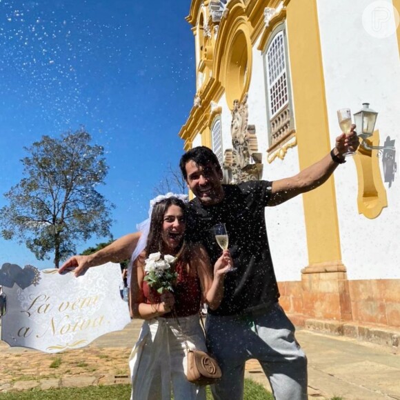 Casamento de Marcela Barrozo: atriz e o advogado Luiz Fernando Pinto ficaram noivos em 12 de junho de 2021