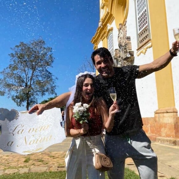 Casamento de Marcela Barrozo: atriz e o advogado Luiz Fernando Pinto ficaram noivos em 12 de junho de 2021