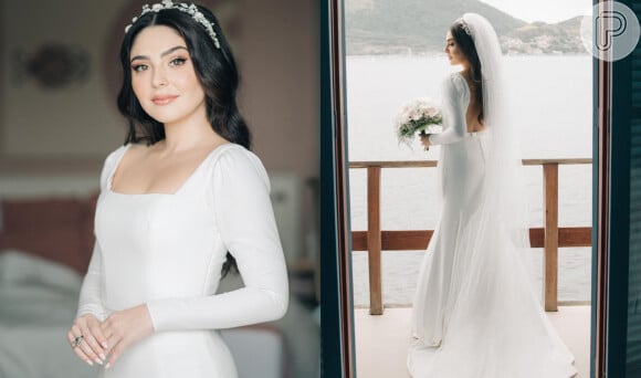 Vestido de noiva de Marcela Barrozo: veja detalhes do look a seguir