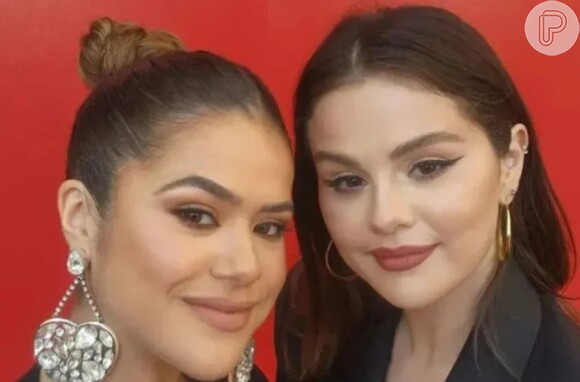 Maisa conhece Selena Gomez em evento da cantora na Califórnia