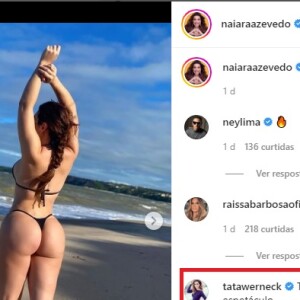 Tatá Werneck inovou no elogio à Naiara