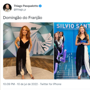 Patricia Abravanel e Poliana Abritta se tornaram assunto na web após repetição de look: 'Domingão do Franjão'