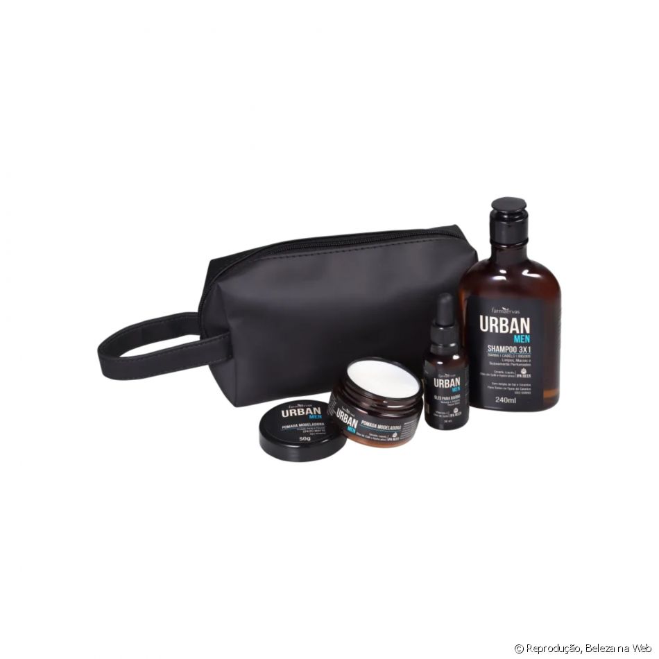 O presente certo para pais que ama se cuidar é o Kit Urban Men + Nécessaire, Farmaervas