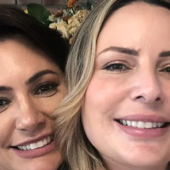 Michelle Bolsonaro com esposa de Guilherme de Pádua