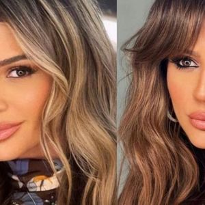 Antes e depois de Thássia Naves: influenciadora abandonou loiro para cabelo moreno iluminado com franja e shaggy hair