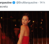 Bruna Marquezine: 'O voto é secreto', escreveu a atriz em uma foto com um vestido vermelho, mesma cor do PT