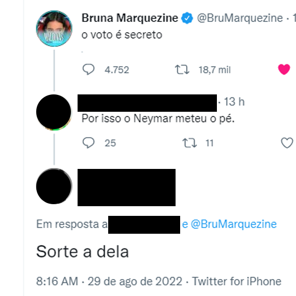 Bruna Marquezine foi defendida pela maioria dos internautas após comentário polêmico sobre Neymar