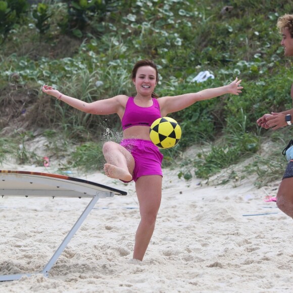 Larissa Manoela e André Luiz Frambach aproveitaram bastante o treino em conjunto