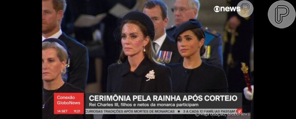 Meghan Markle e Kate Middleton estiveram nos ritos do funeral da Rainha Elizabeth II