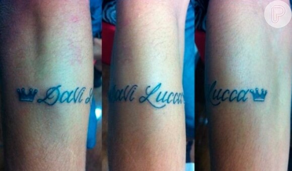 Neymar tatuou o nome do filho, Davi Lucca, no braço
