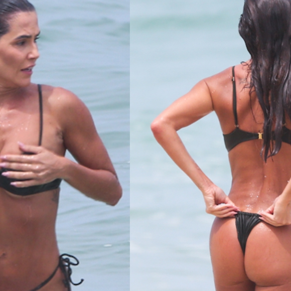 Deborah Secco foi flagrada em uma praia do Rio de Janeiro nesta quarta-feira (21)
