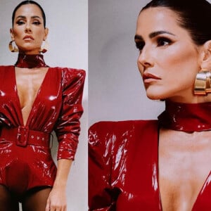 Deborah Secco caprichou no look sexy para o quadro 'Batalha do Lip Synk', no 'Domingão com Huck'