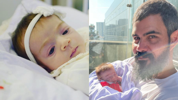Filha de Juliano Cazarré passará pela 4ª cirurgia em três meses e pais pedem orações: 'Deus nos conceda o milagre'