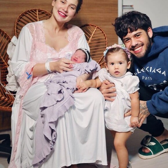 Virgínia Fonseca e Zé Felipe são pais de Maria Flor, uma semana, e Maria Alice, 1 ano