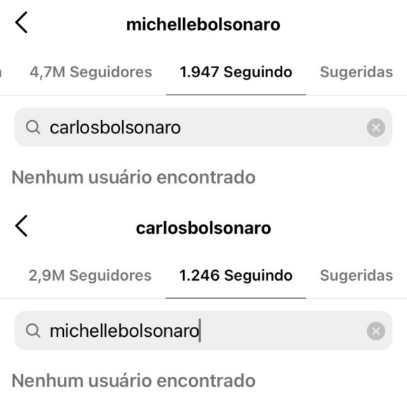 Michelle Bolsonaro e o enteado, Carlos Bolsonaro, também trocaram unfollow no Instagram