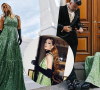 Giovanna Ewbank combina vestido de festa verde com botas; peça já foi usada por Marina Ruy Barbosa