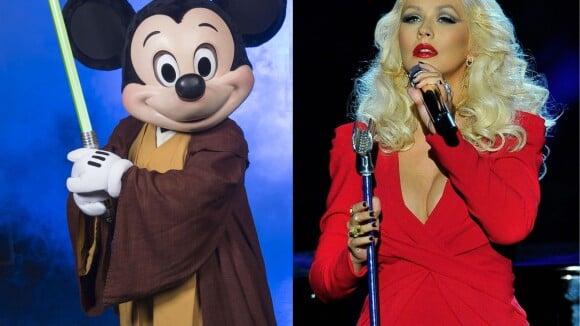 Christina Aguilera briga com Mickey durante comemoração de aniversário na Disney