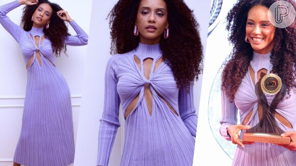 Vestido lilás de Taís Araujo comprova como a trend cut out pode ser pura elegância. Fotos!
