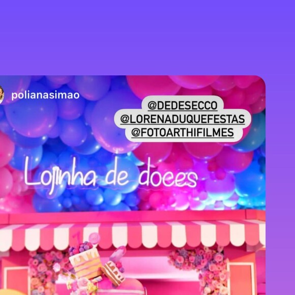 Detalhe para o bolo de aniversário de Maria Flor