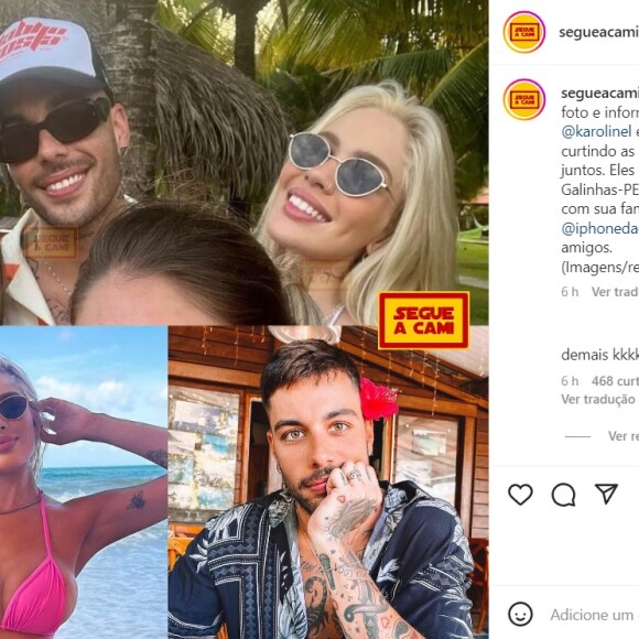 Karoline Lima e Gui Araújo estão em Porto de Galinhas, Pernambuco, para festas de Ano Novo