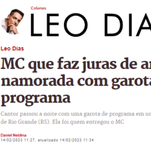 Tudo começou quando o colunista Leo Dias, do Metrópoles, divulgou uma matéria sobre um cantor de funk que teria traído a namorada com uma prostituta