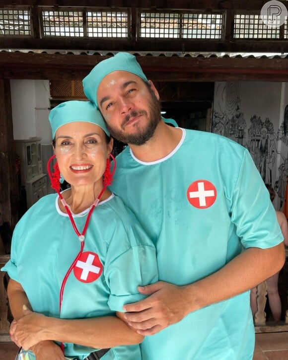 Fátima Bernardes e Túlio Gadêlha dividram opiniões ao se 'fantasiarem' de médica e enfermeiro no Carnaval