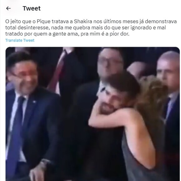 Vídeo de Piqué ignorando abraço de Shakira surpreendeu os internautas