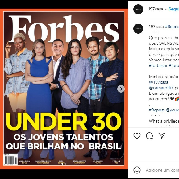 ONG de Isabelle Drummond rendeu a ela a capa da Forbes Under 30