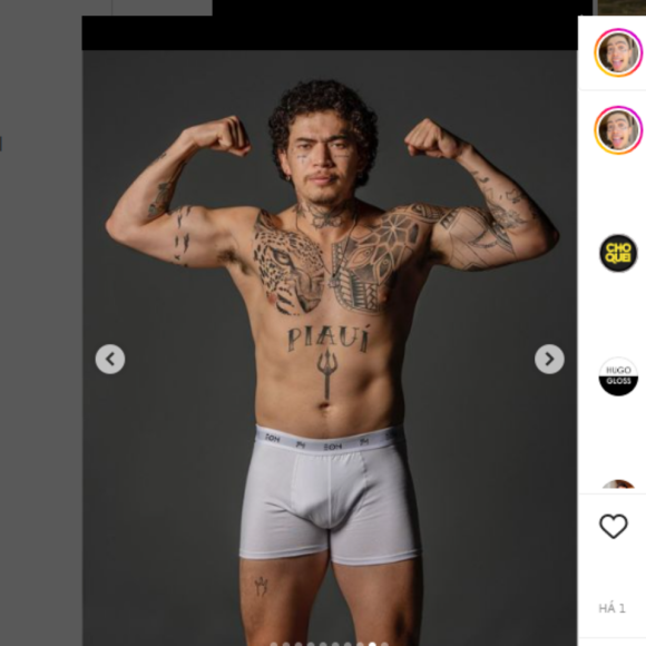 Whindersson Nunes publicou uma série de imagens de um ensaio fotográfico onde aparece só de cueca