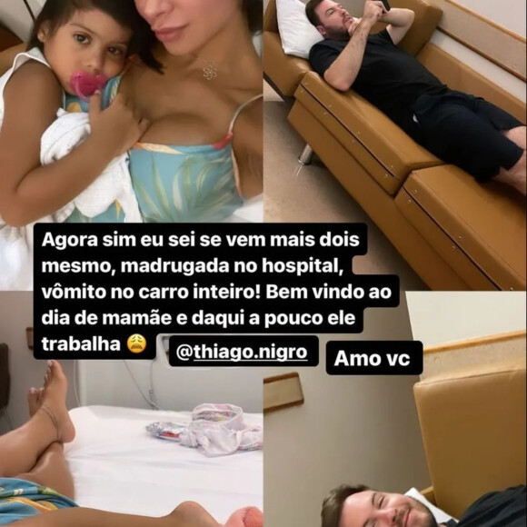 Maíra Cardi virou a noite no hospital com a filha