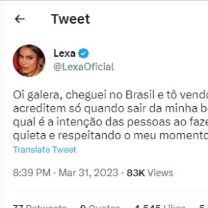 Lexa pediu para os fãs acreditarem, apenas, no que ela publicar