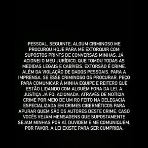 Larissa Manoela postou mensagem em rede social ao ser vítima de extorsão