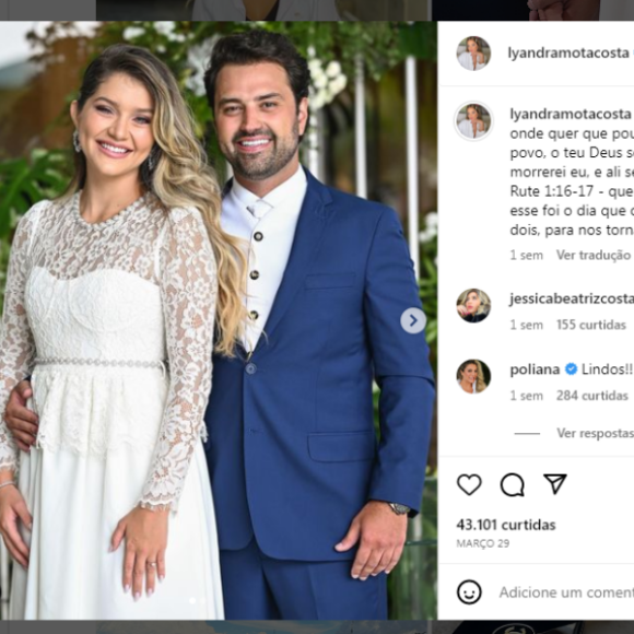 A médica Lyandra Costa se casou com Lucas Santos no último dia 28