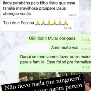 Leonardo e Lyandra Costa trocam mensagens carinhosas após casamento 