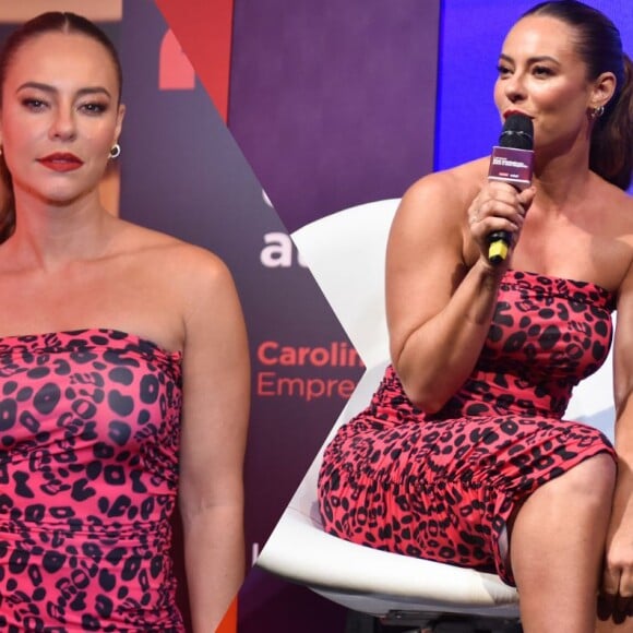 Como usar animal print colorido? Esse vestido vermelho de Paolla Oliveira vai te dar motivos para adotar já a estampa