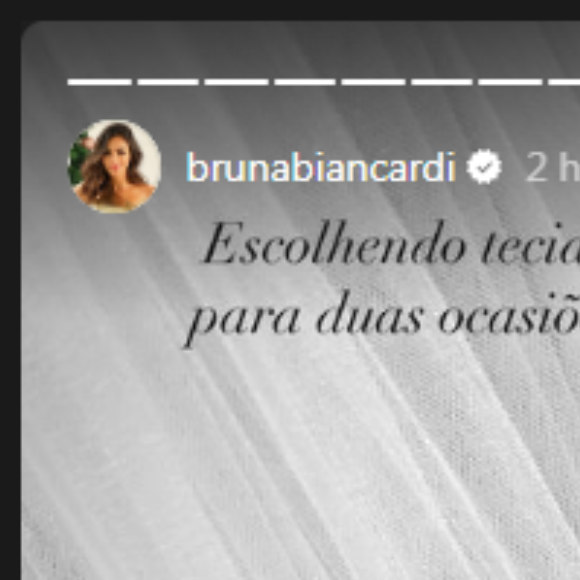 Bruna Biancardi publicou uma foto comprando tecidos: 'Escolhendo tecidos de vestidos para duas ocasiões especiais'