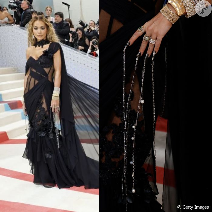 Rita Ora usou correntes longas na nail art escolhida para o MET Gala -  Purepeople