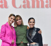 Andressa Suita ao lado de Mônica Salgado e Wanessa Camargo durante evento em SP