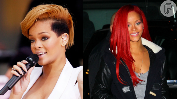Rihanna: camaleoa do pop! Essas duas fotos tem apenas um ano de diferença. Cantora sabia como ninguém se transformar de acordo com as eras musicais