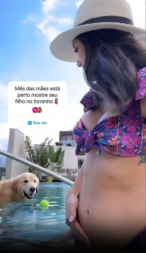 Barriga de gravidez de Bruna Biancardi sempre encanta a web nas raras vezes que ela exibe