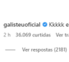 Adriane Galisteu se resumiu a escrever inúmeros "kkkkk" acompanhado de um "eita" 