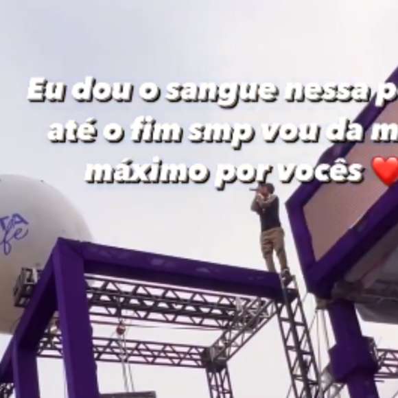 MC Daniel cantou no ponto mais alto da estrutura
