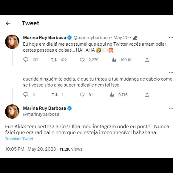 Marina Ruy Barbosa respondeu às críticas recebidas