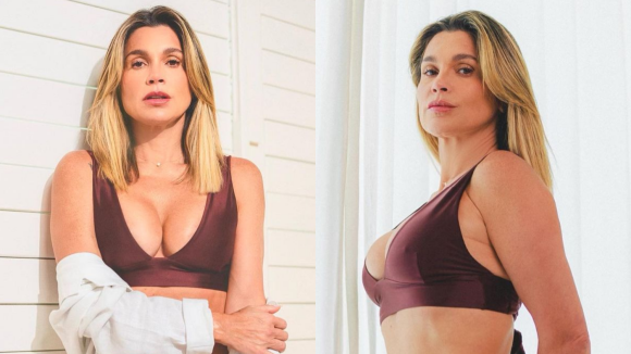 Flávia Alessandra abre mão de plásticas em prol da beleza natural e choca fãs com corpo real: 'Obra de arte'