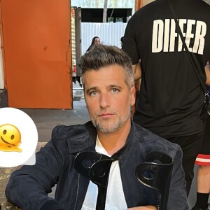 Bruno Gagliasso foi zoado pela mulher, Giovanna Ewbank, ao surgir com o pé imobilizado